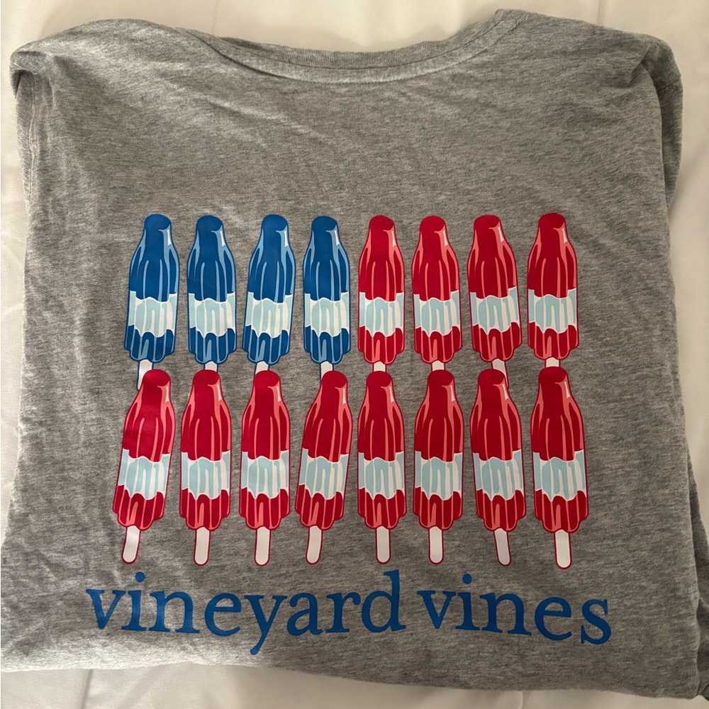 Vineyard Vines Long Sleeve Gray T-Shirt with Popsicle Design